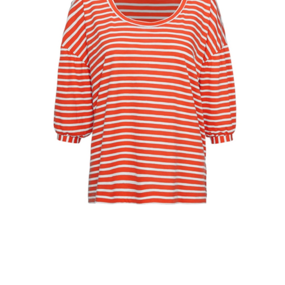 Striped Orange and White Women's Top